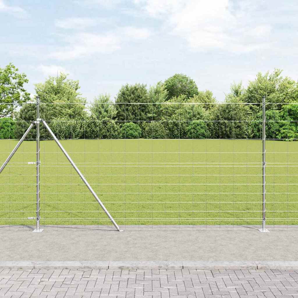 Wildzaun Silber 25 x 1,4 m Verzinkter Stahl
